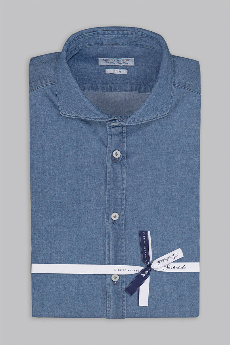 Camicia Jeans Uomo BOLF 2B2 Maniche Lunghe Slim Fit Multicolor 100% Cotone